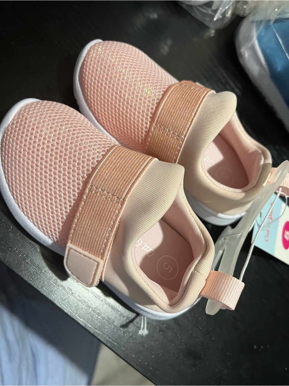 Cat & Jack Toddler Slip-On Sneakers - Blush Pink hint of sparkle